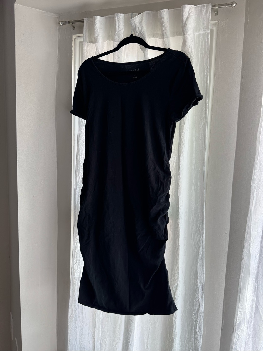 Isabel Maternity by Ingrid & Isabel Black Short Sleeve Midi Maternity Dress